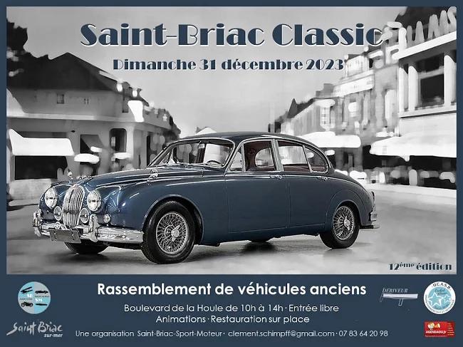 Affiche du rassemblement de voitures de collection Saint Briac Classic 31 Decembre 2023