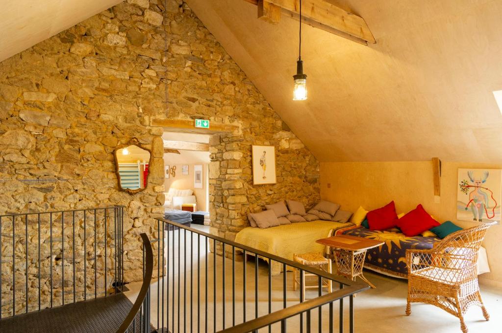 Mezzanine de la Ferme Du Golf à Lancieux. Un gîte