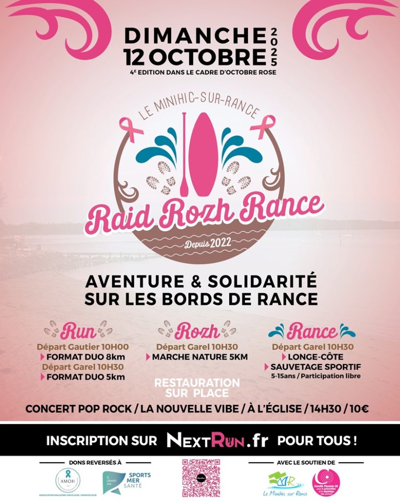 Raid Rozh Rance 2025. Evénement solidaire sur les bords de Rance dans le cadre d'Octobre rose.
